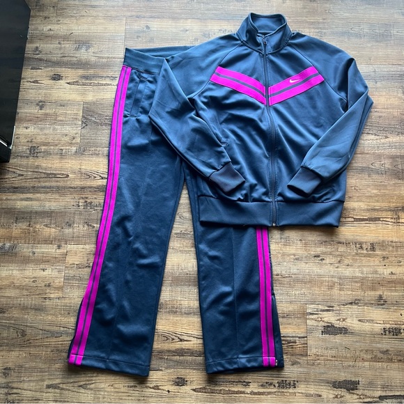 Nike Pants - Nike The Athletic Dept Womens Y2K Tracksuit Navy/Purple Activewear Set Sz M/L